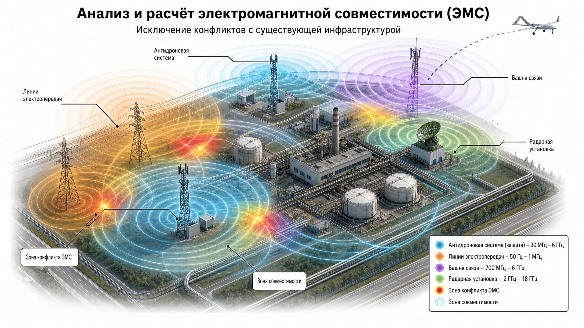 Схема анализа электромагнитной совместимости объекта